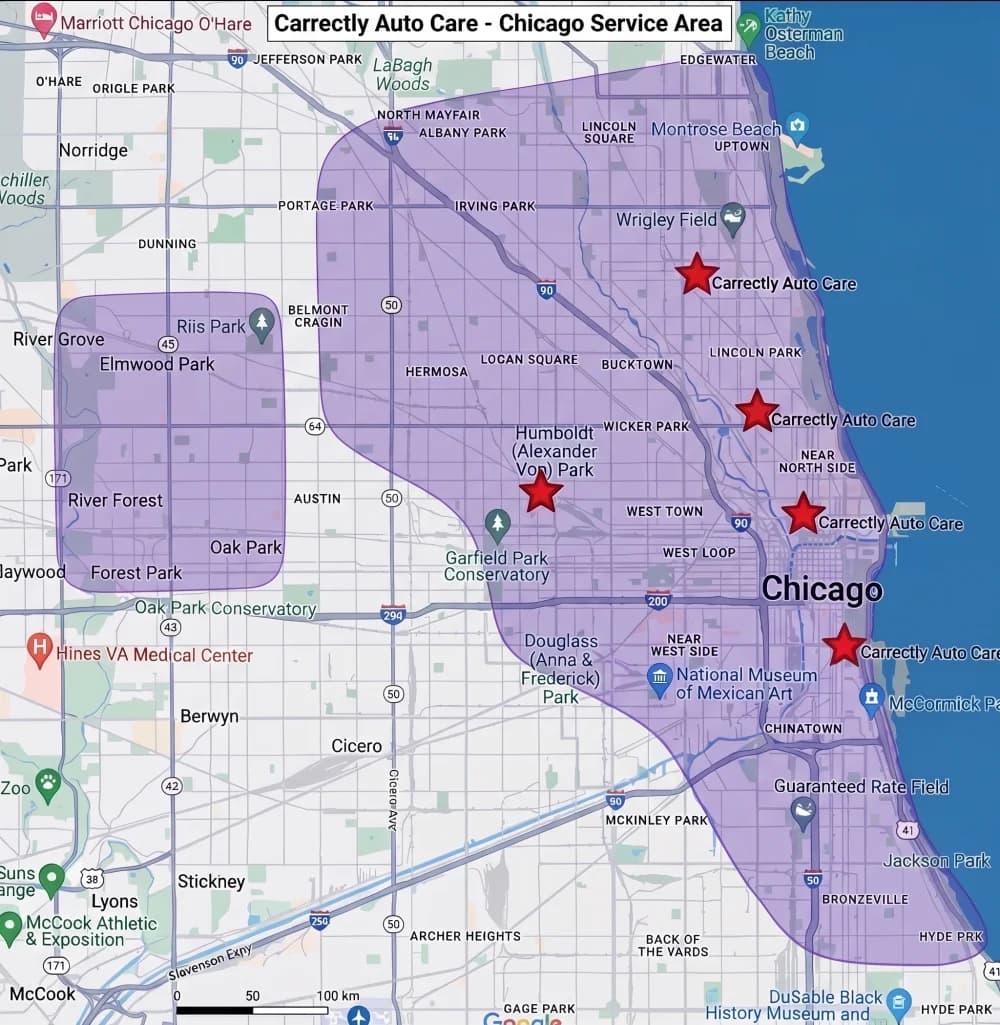 Carrectly Chicago coverage map